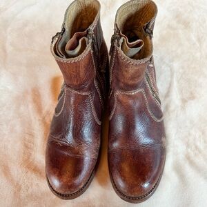 BED|STU Eiffel Boot- Teak Driftwood Leather Ankle Boots Size 9